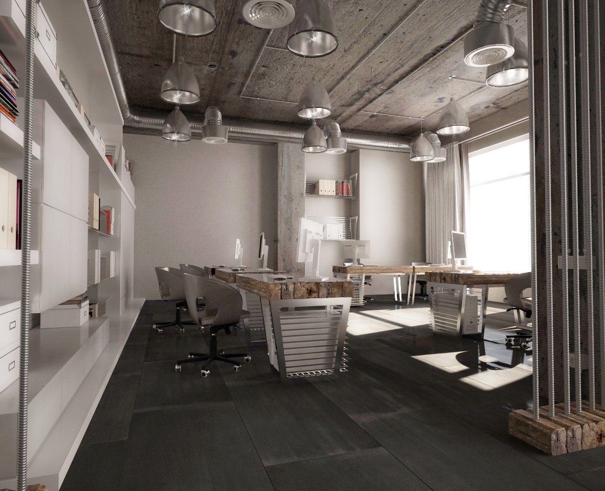 Дизайн офиса в стиле Лофт (loft) . Проект лофт офиса.