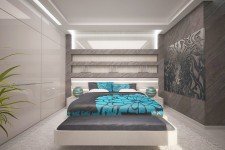   Светлая спальня конструкция гипсокартон ниши