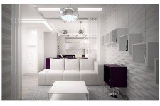   Стена 3D панели гостиная светлая квартира
