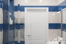   Бело-голубая ванная стиль легкий прованс