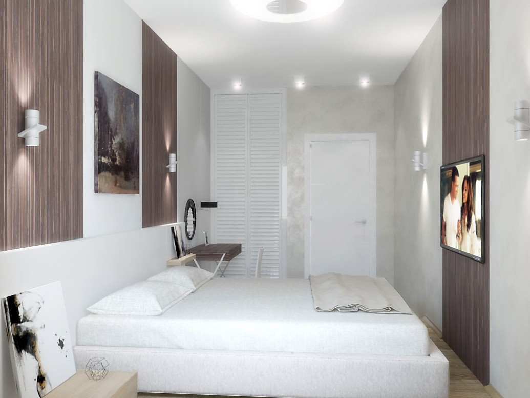   Кровать-подиум небольшая спальня неудобная планировка