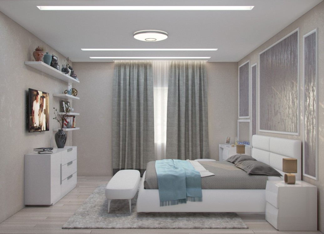   Светлая спальня современный стиль